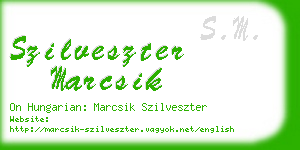 szilveszter marcsik business card